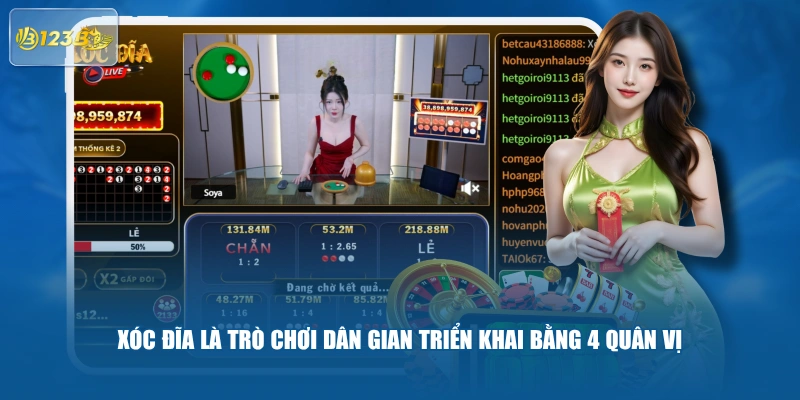 Xóc Đĩa là trò chơi dân gian triển khai bằng 4 quân vị